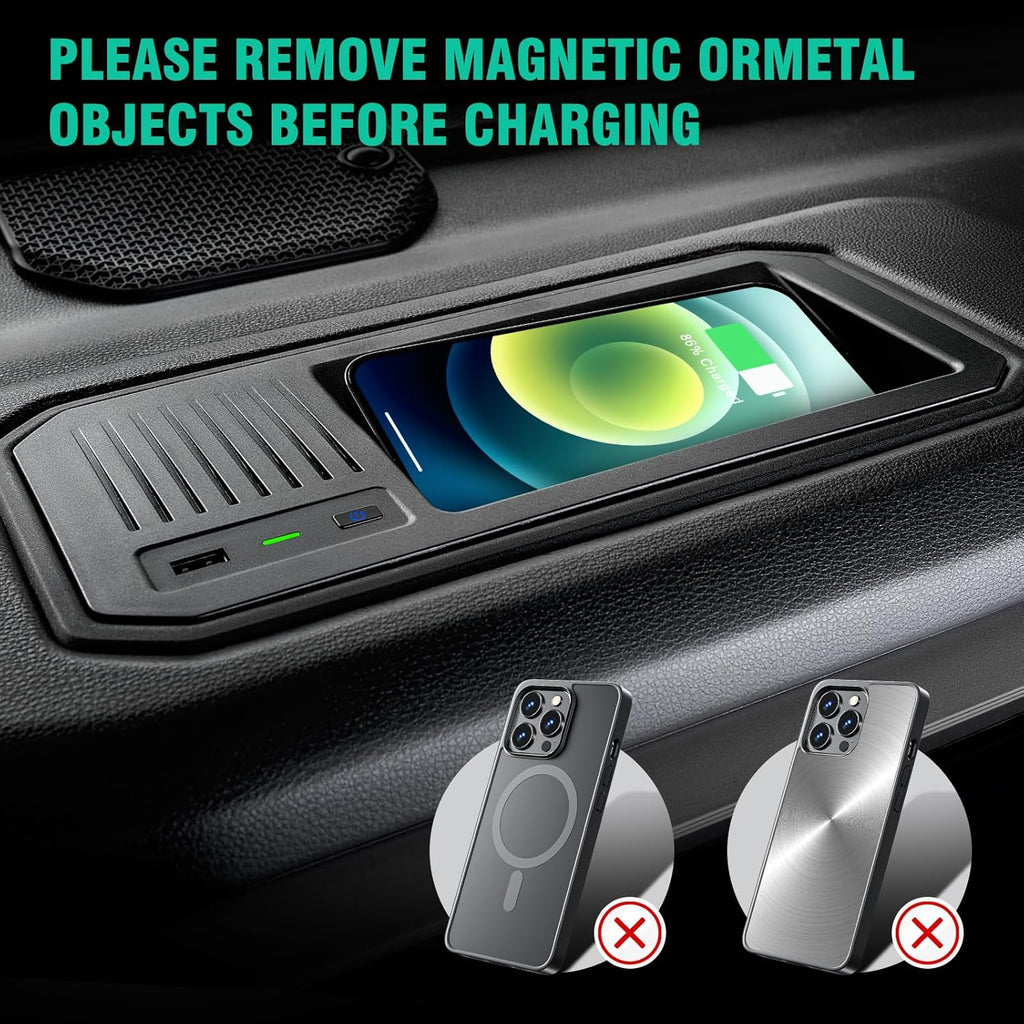 DiffCar® Wireless Car Charger for Toyota Tundra 2026 2025 2024 2023 2022 | Truck Accessories Interior Wireless Charging Pad with USB Port | for Tundra 1794 Edition SR SR5 Platinum TRD Pro Limited