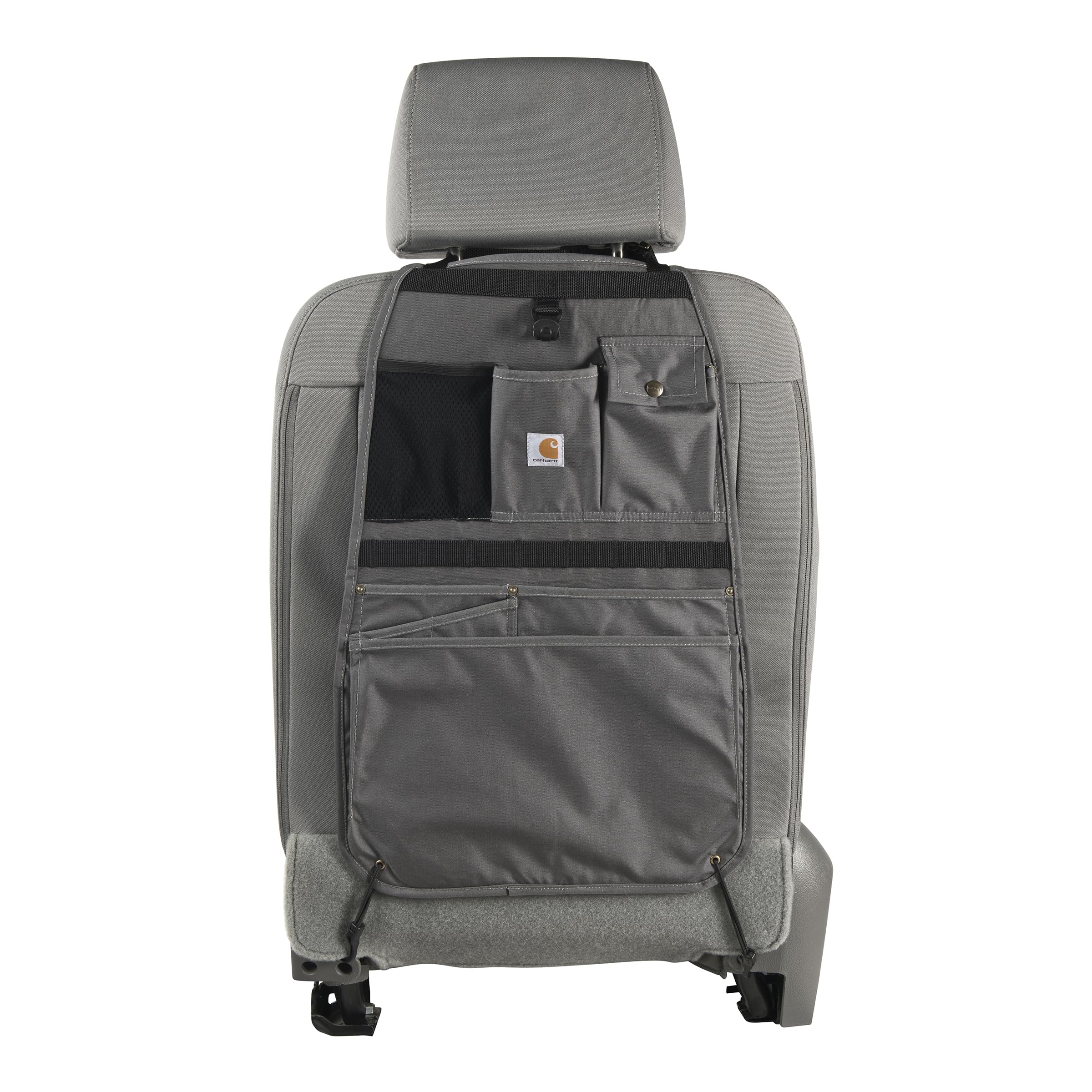 Carhartt Universal Nylon Duck Automotive Seat Back Organizer, Organization for Work and Kids, Gravel