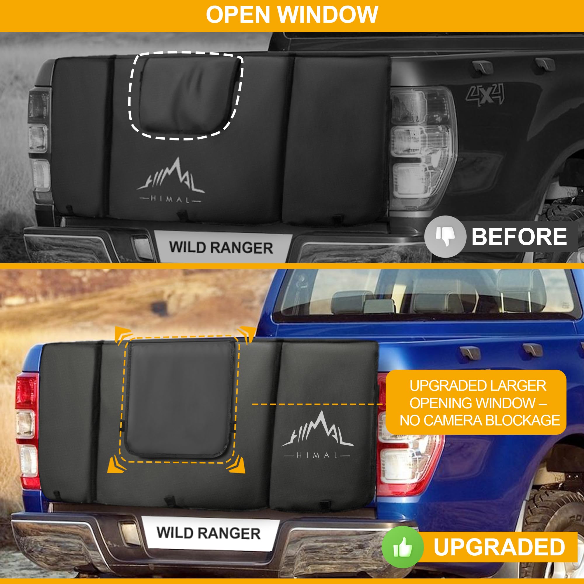 Himal Outdoors Tailgate Pad for Mountain Bike, Tailgate Protection Pad with Tool Pockets, Fits Most Truck Carries Up to 5 Bikes