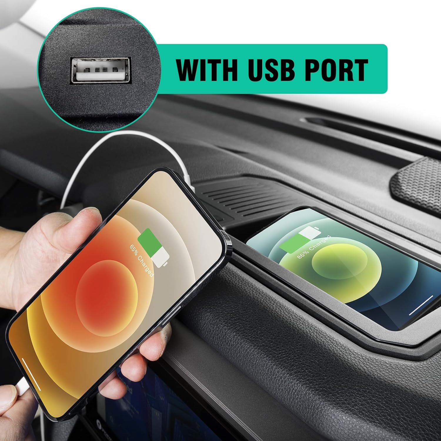 DiffCar® Wireless Car Charger for Toyota Tundra 2026 2025 2024 2023 2022 | Truck Accessories Interior Wireless Charging Pad with USB Port | for Tundra 1794 Edition SR SR5 Platinum TRD Pro Limited