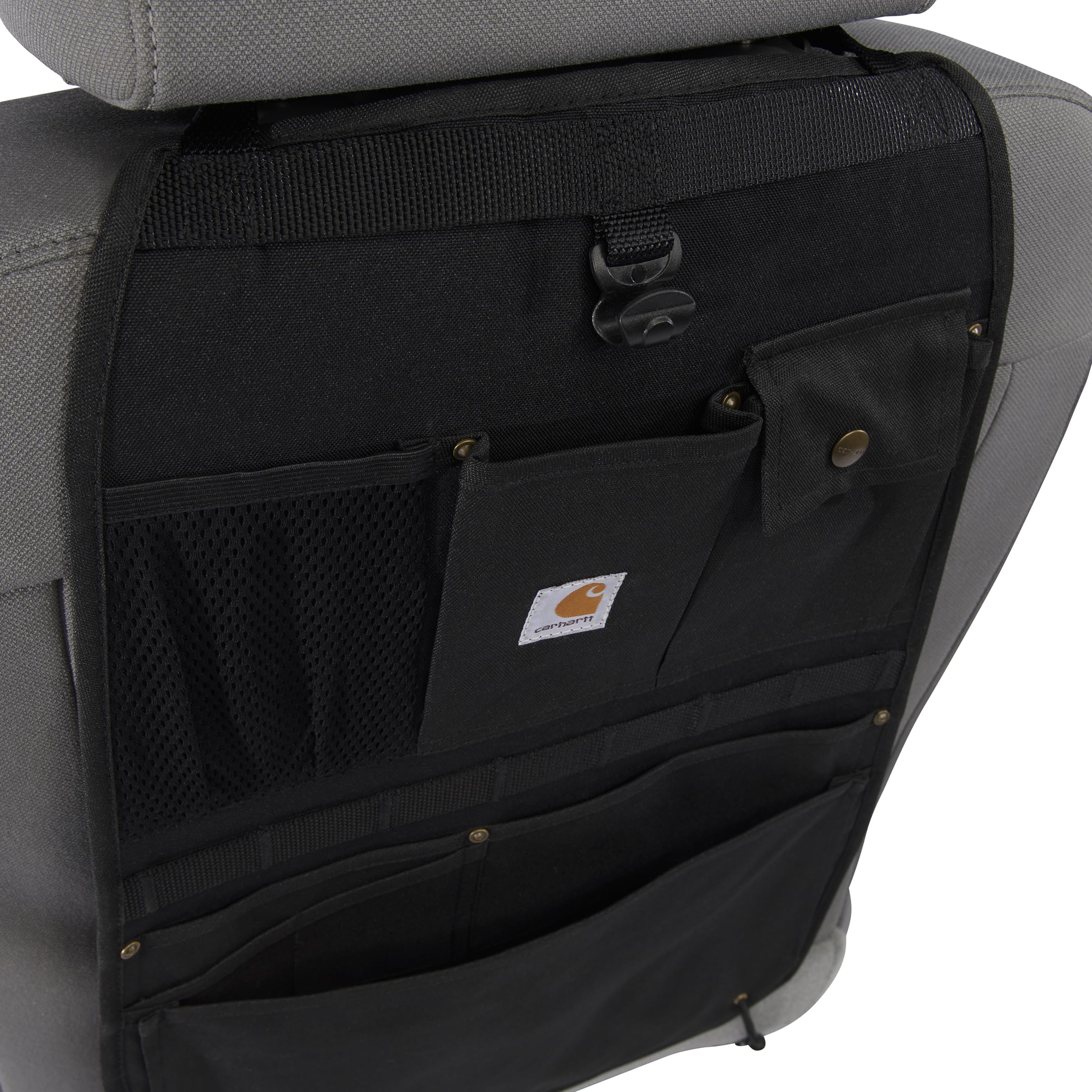 Carhartt Universal Nylon Duck Automotive Seat Back Organizer, Organization for Work and Kids, Gravel