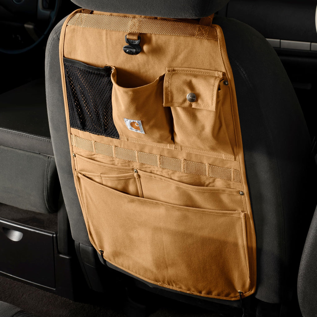 Carhartt Universal Nylon Duck Automotive Seat Back Organizer, Organization for Work and Kids, Gravel