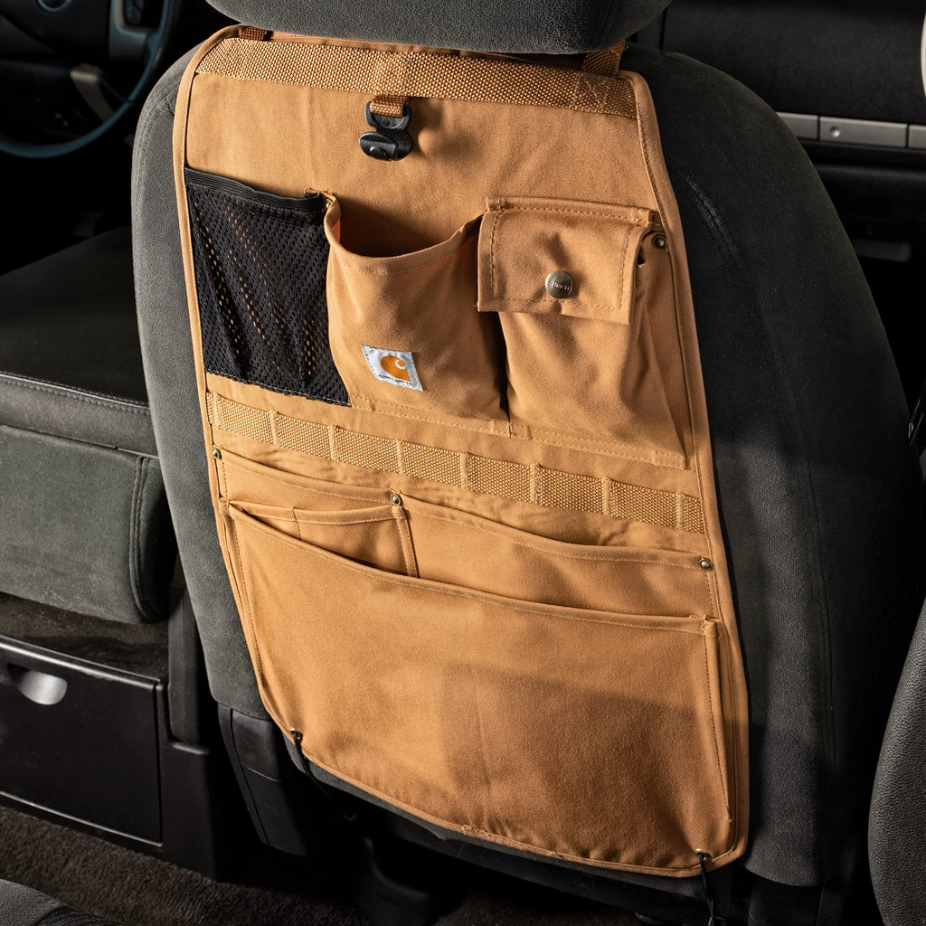 Carhartt Universal Nylon Duck Automotive Seat Back Organizer, Organization for Work and Kids, Gravel